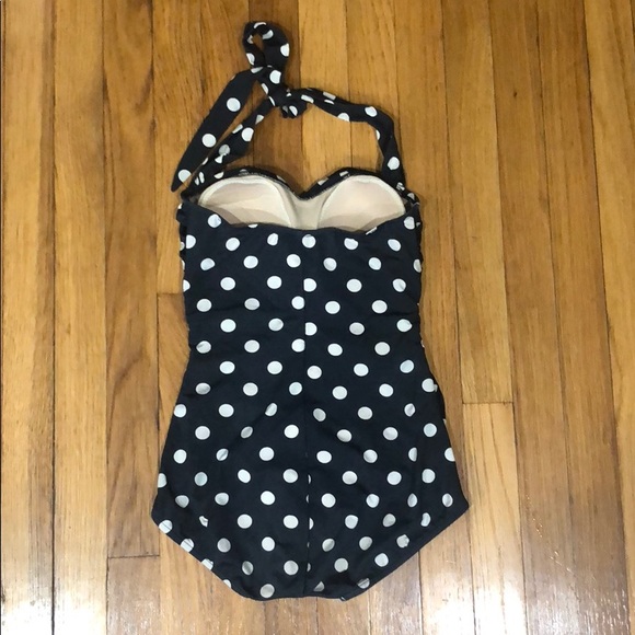 Navy blue & Ivory one piece bathing suit - Picture 3 of 3